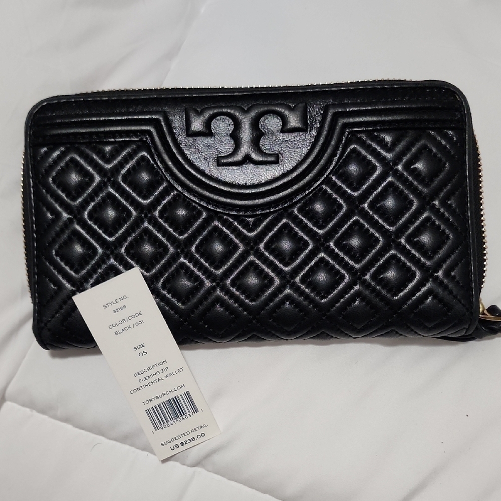 Tory Burch Black Quilted Wallet